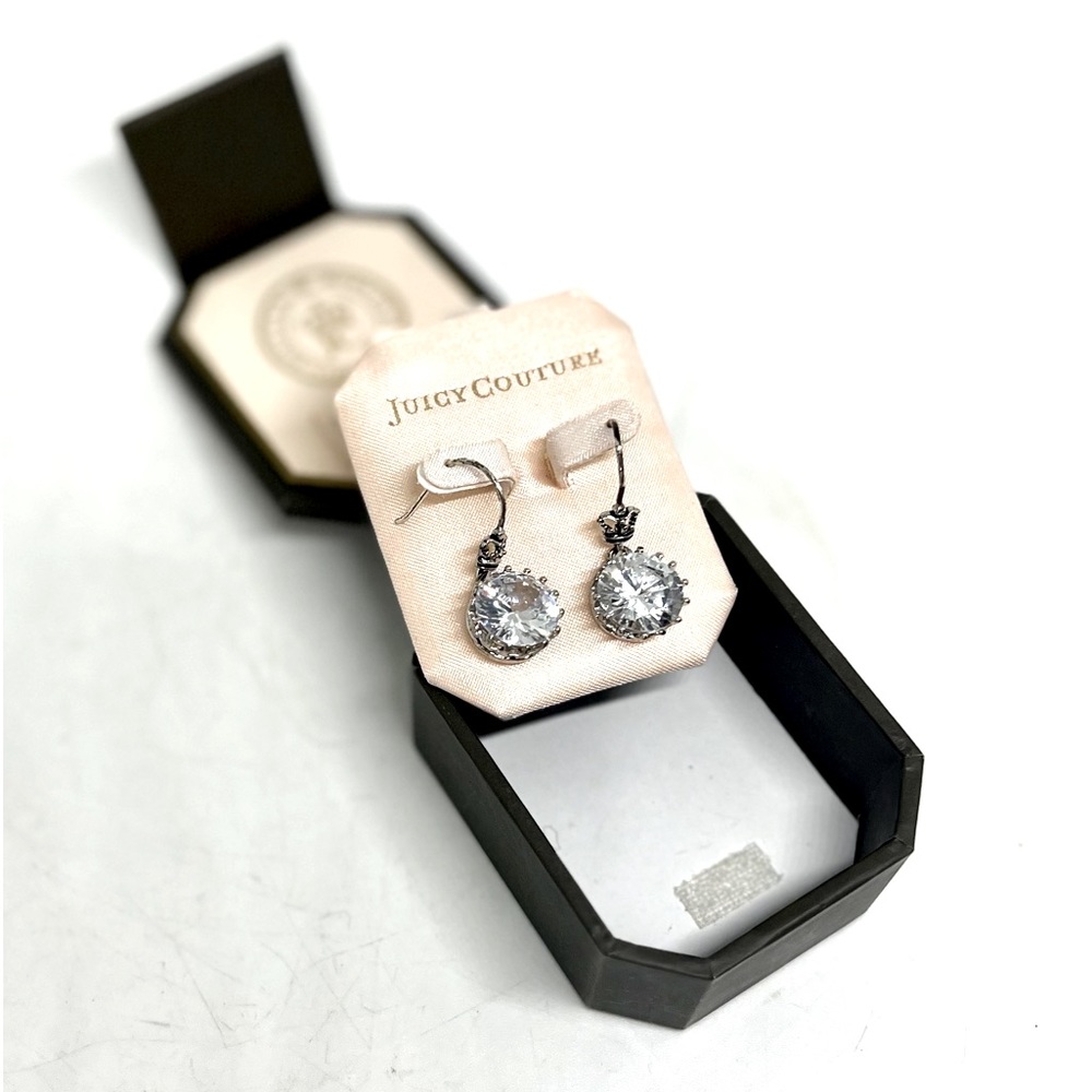 JUICY COUTURE💥NIB~LIMITED EDITION~SOLD OUT💥E-Crown CZ Drops Earrings